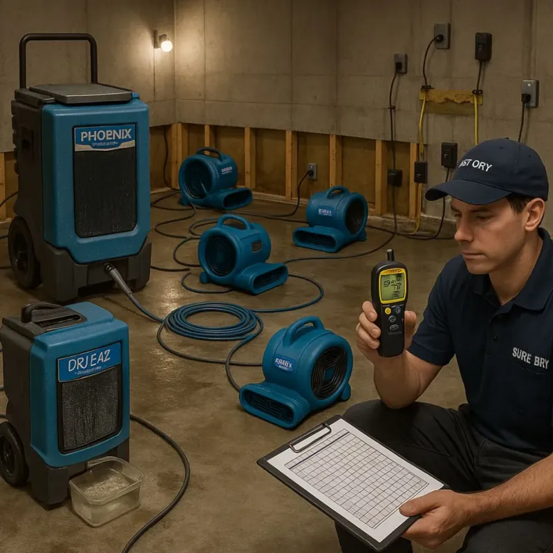 Structural Drying and Dehumidification process in Sevier County, UT